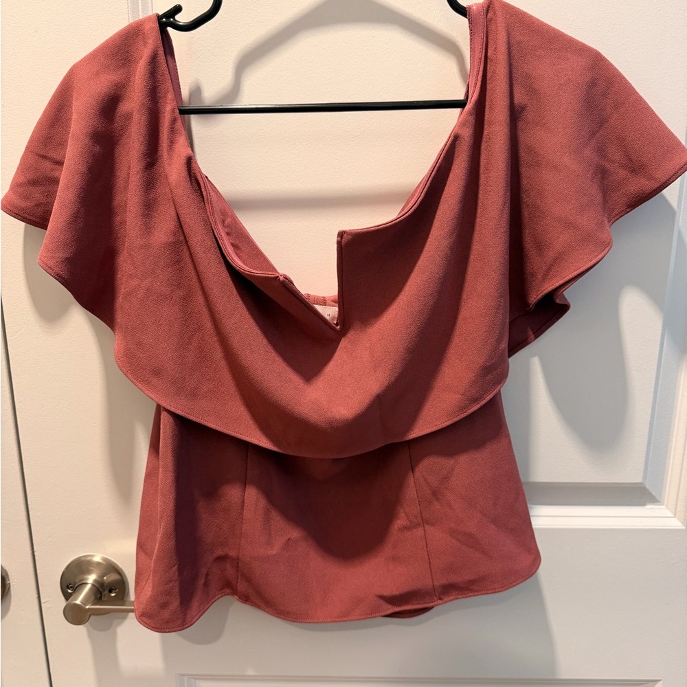Leith Dusty Rose Off-Shoulder Blouse